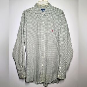 Ralph LaurenMen'sBlake Green Checkered Button DowLong Sleeve Shirt SizeL Newntag